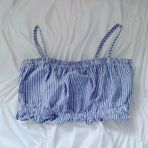 Blue and White plaid crop top - Worn once!